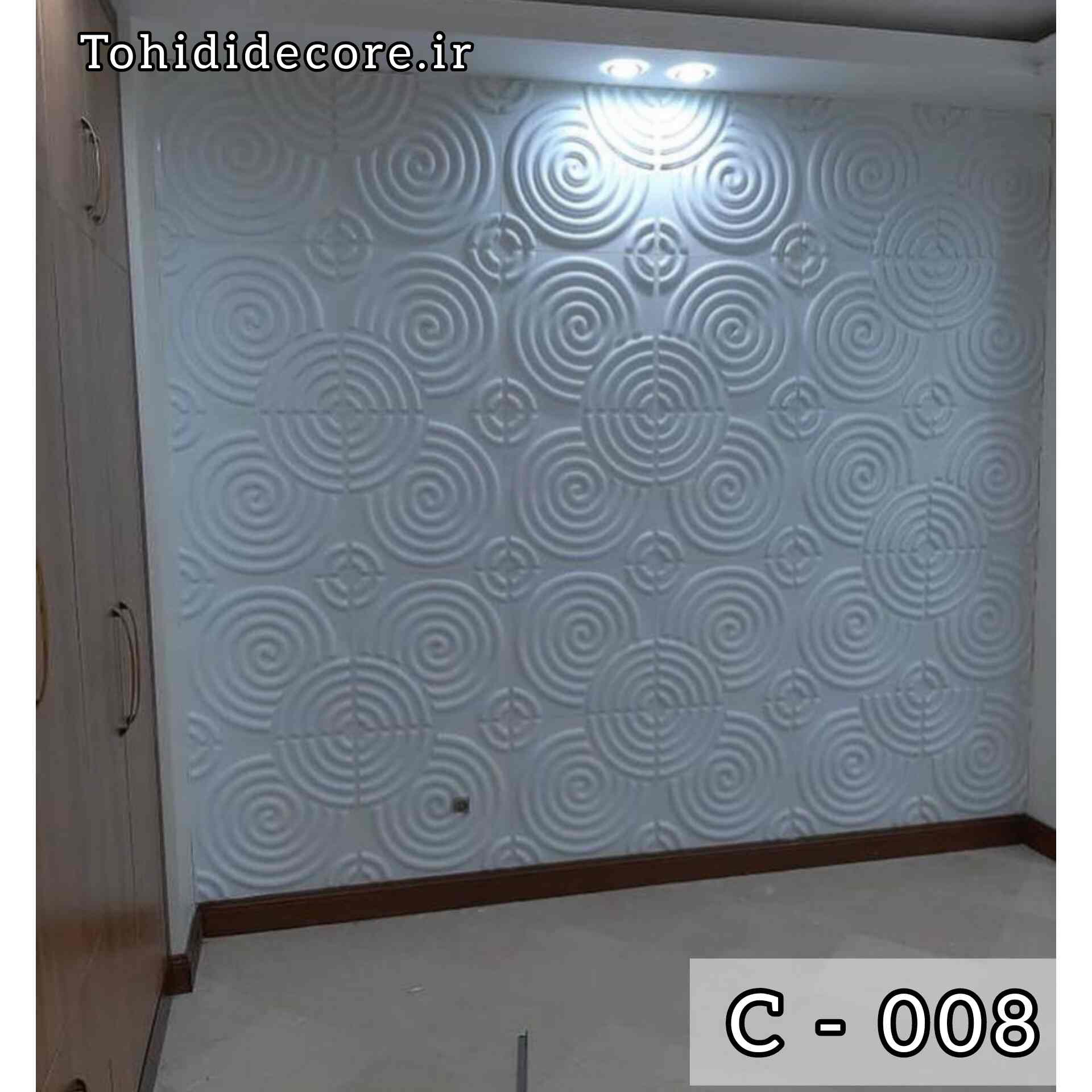 نمونه اجرا شده دیوارپوش پلیمری سه بعدی کد 008