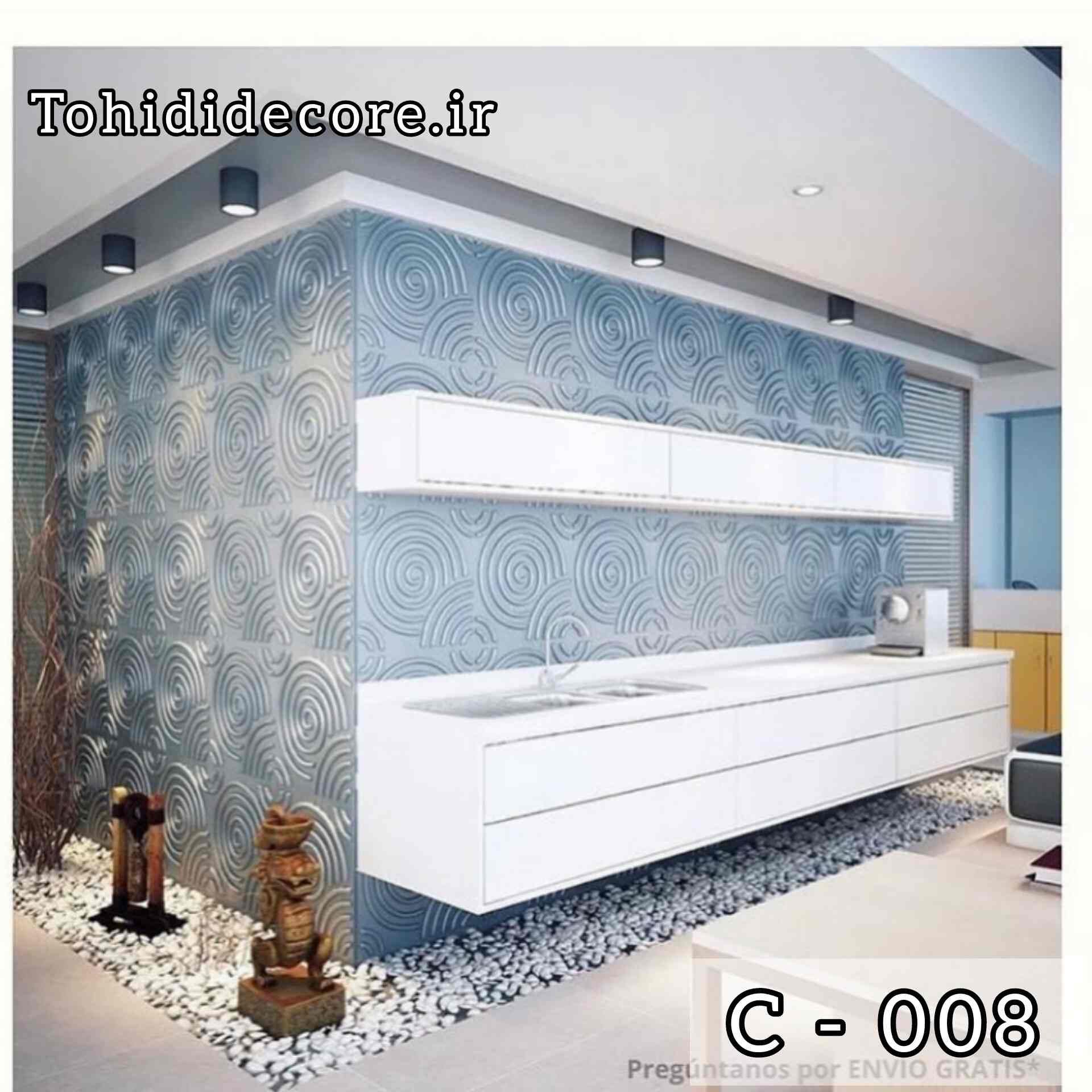 نمونه اجرا شده دیوارپوش پلیمری سه بعدی کد 008