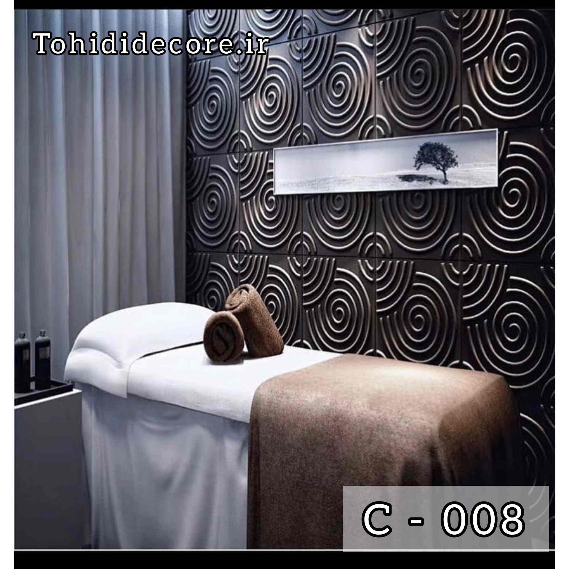 نمونه اجرا شده دیوارپوش پلیمری سه بعدی کد 008