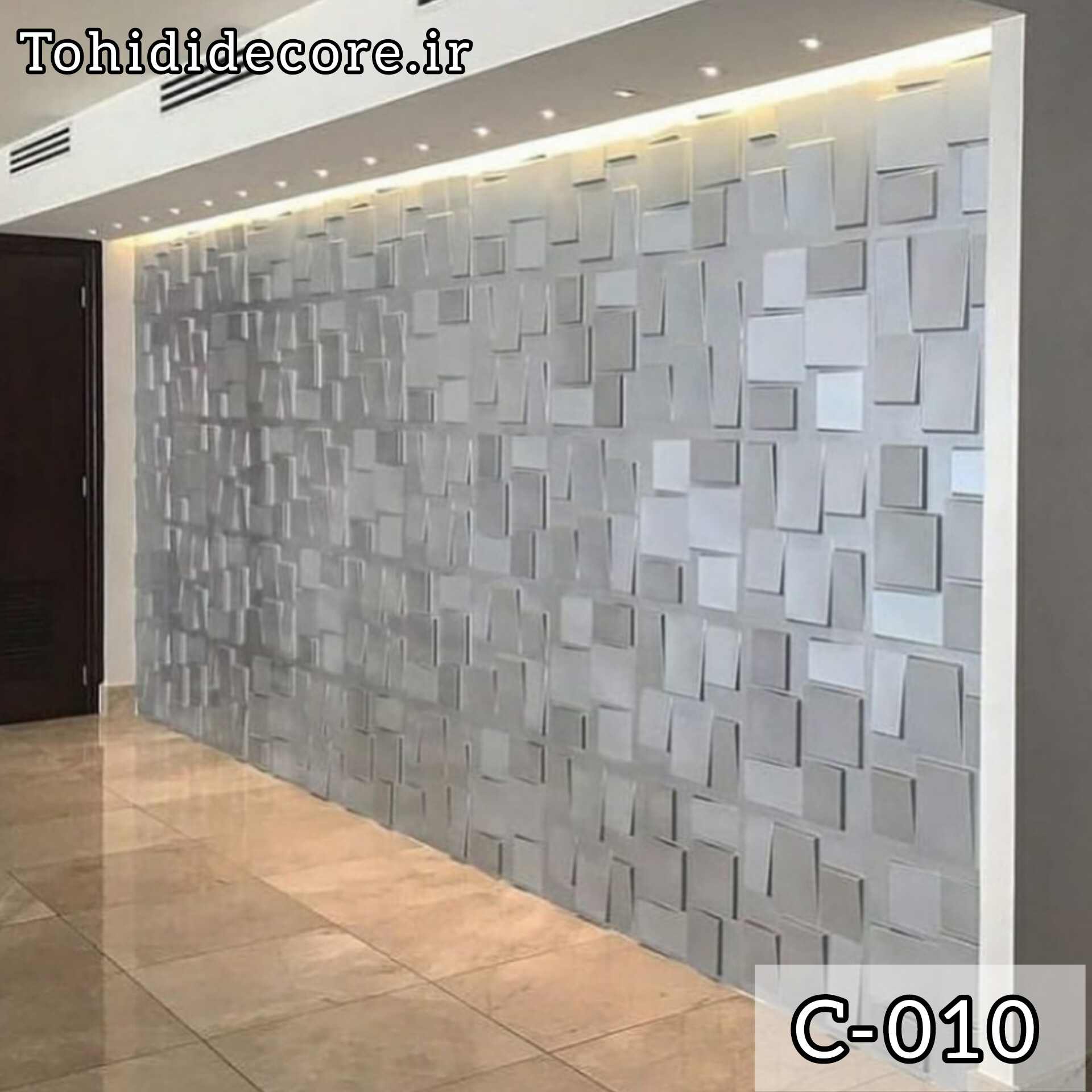   نمونه اجرا شده دیوارپوش پلیمری سه بعدی کد c010