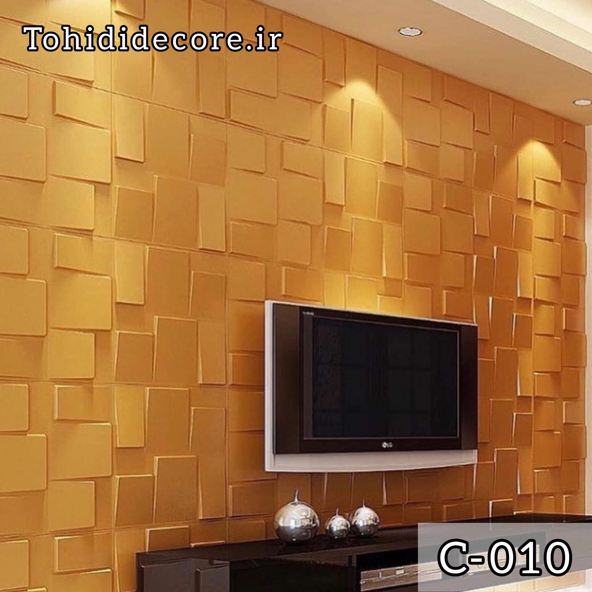   نمونه اجرا شده دیوارپوش پلیمری سه بعدی کد c010