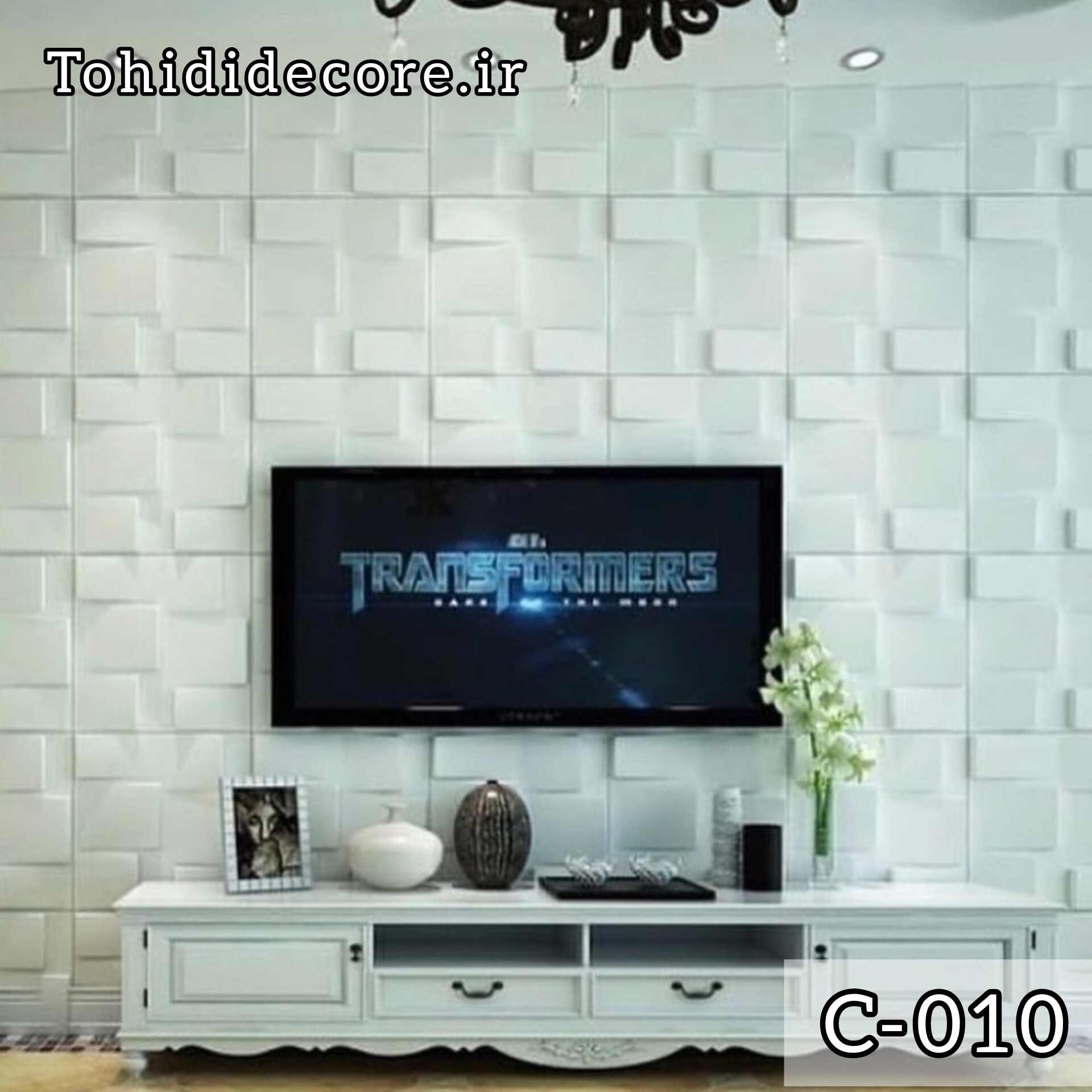   نمونه اجرا شده دیوارپوش پلیمری سه بعدی کد c010