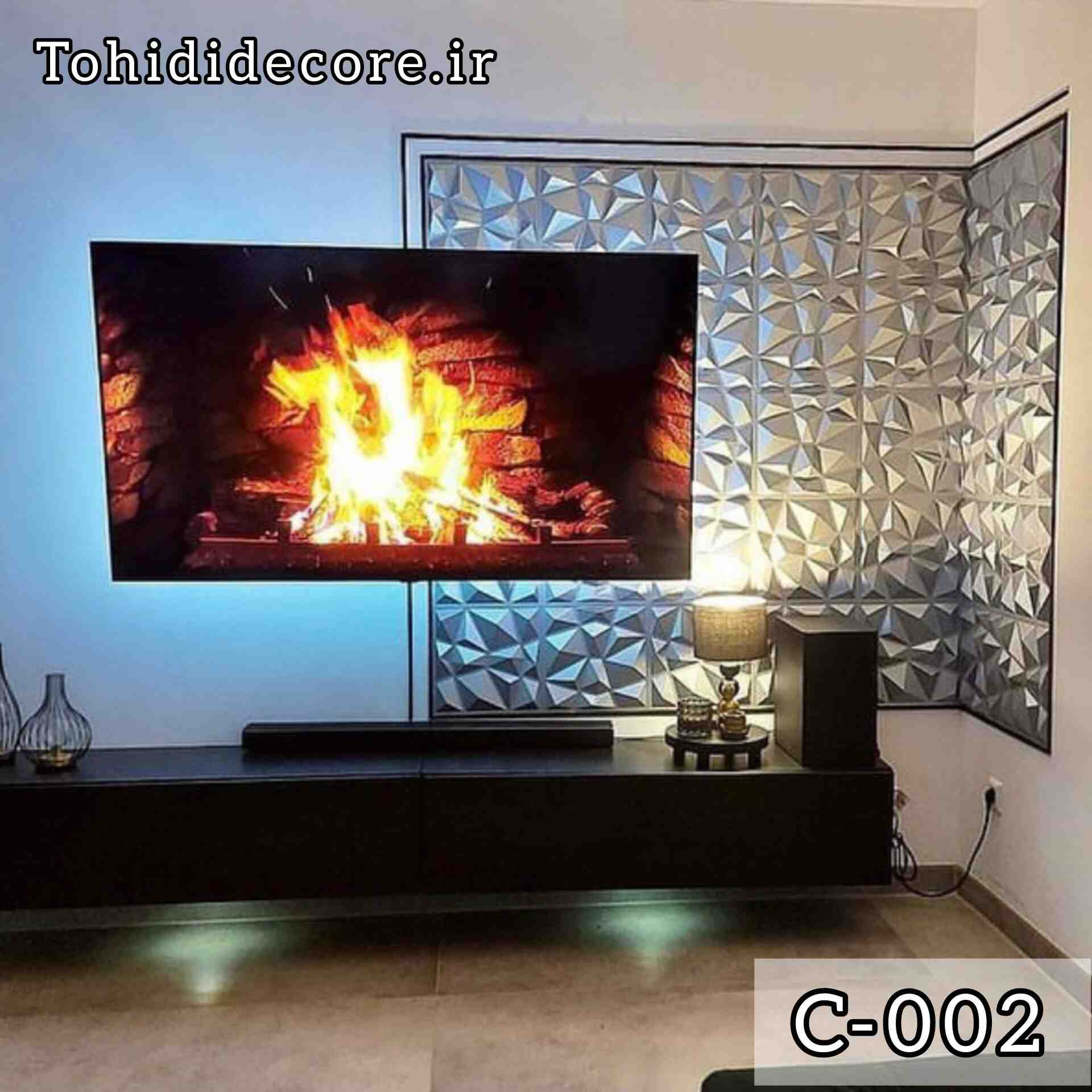  نمونه کار اجرا شده دیوارپوش پلیمری سه بعدی کد c002