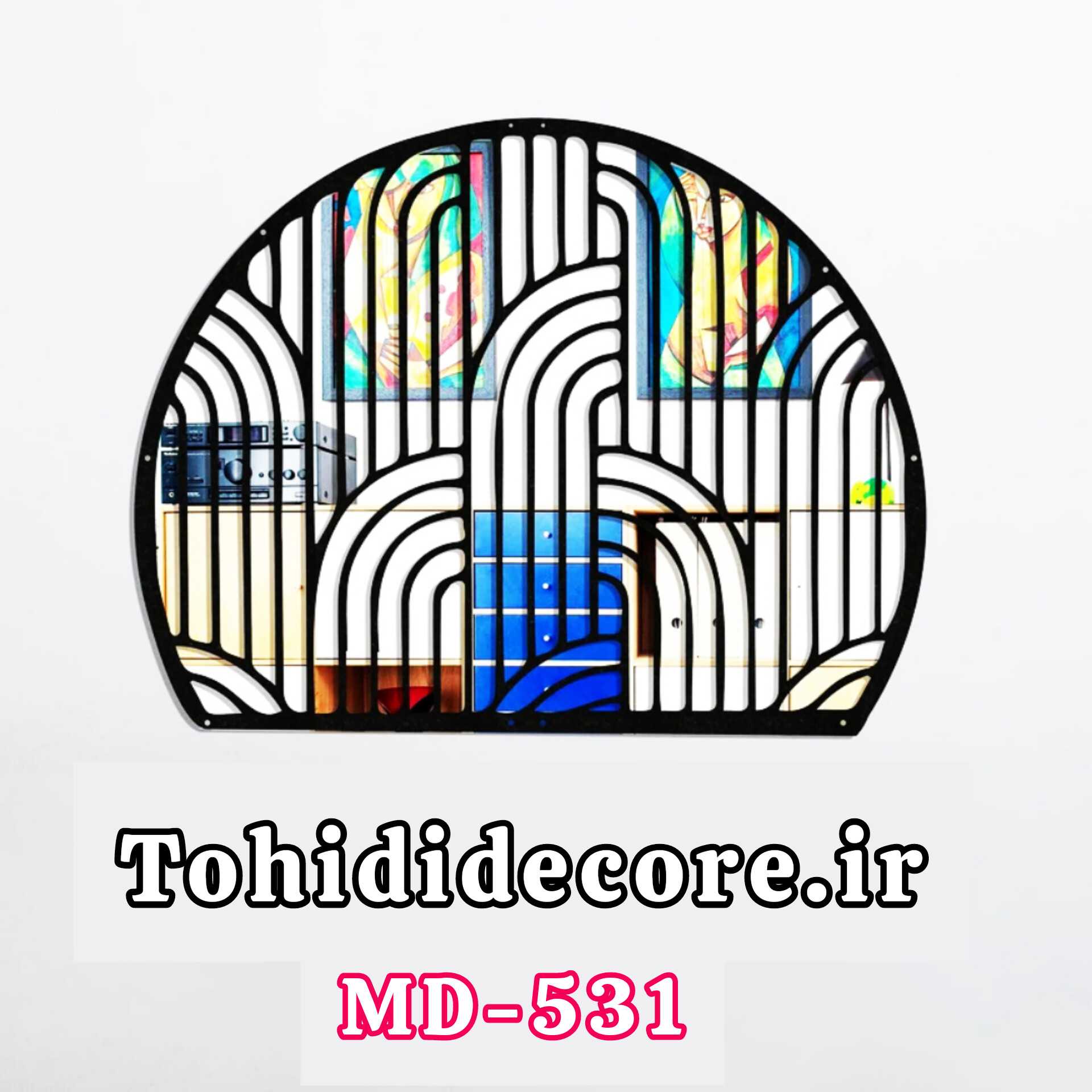 آینه دکوراتیو فلزی طرح اسکاندیناوی کد MD-531