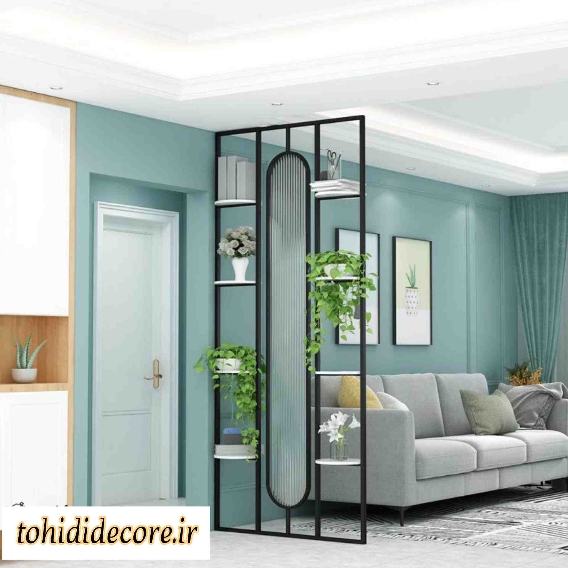 پارتیشن مدرن فلزی 8طبقه کد md-6001 رنگ مشکی 