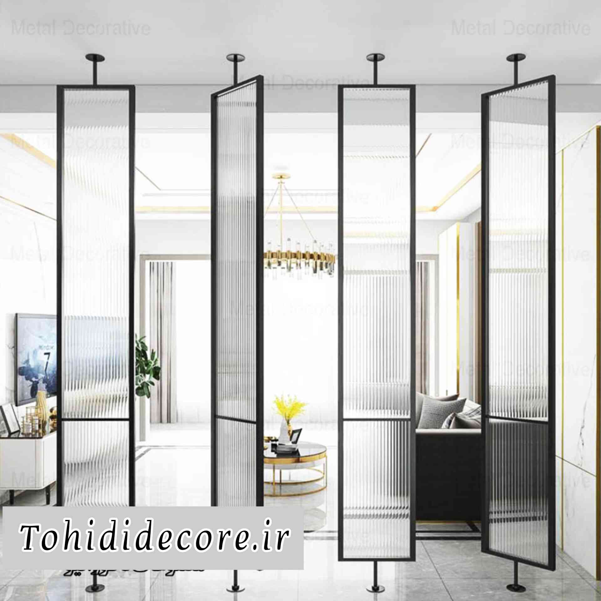 پارتیشین فلزی طرح مستطیل MD6037 پلی کربنات مشکی 