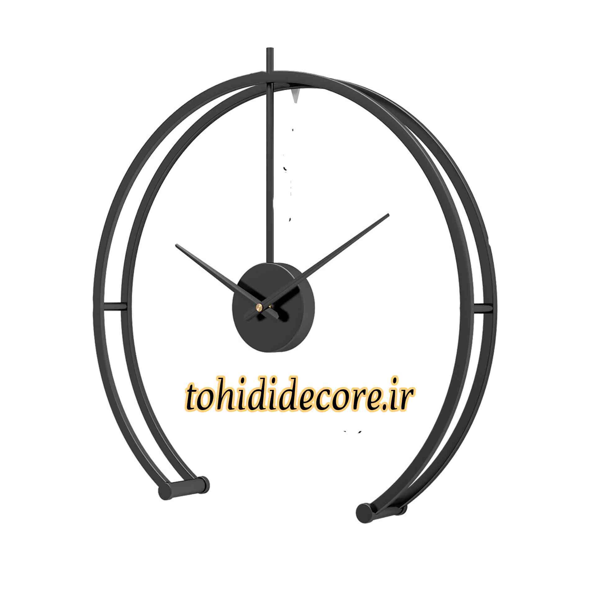 ساعت دیواری مدرن دو رینگ کد MD1180بزرگ طوسی